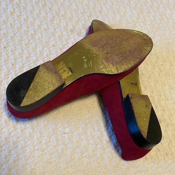 vintage Susan Bennis/Warren Edwards Midinette Magenta Suede Loafer - Picture 5 of 8